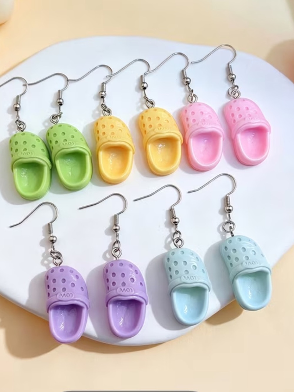 Lavender Mini Clog Drop Earrings by - Picture 4 of 4
